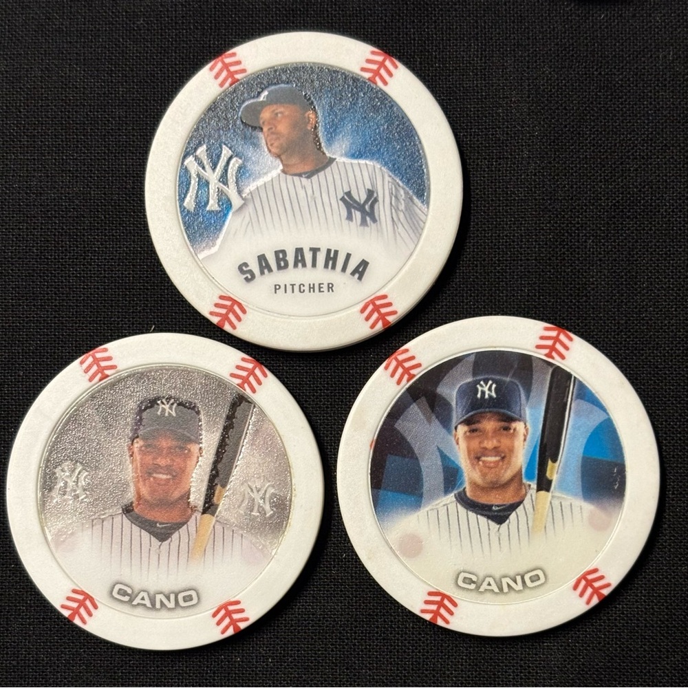 MLB Topps trading chips, New York NY Yankees , sabathia and cano